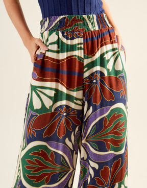 Calça Estampada Lenço Laila - Azul Marinho