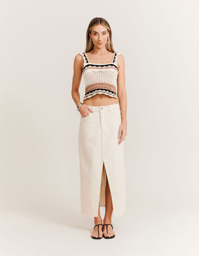 Saia Sarja Reta Fenda Frontal - Off White