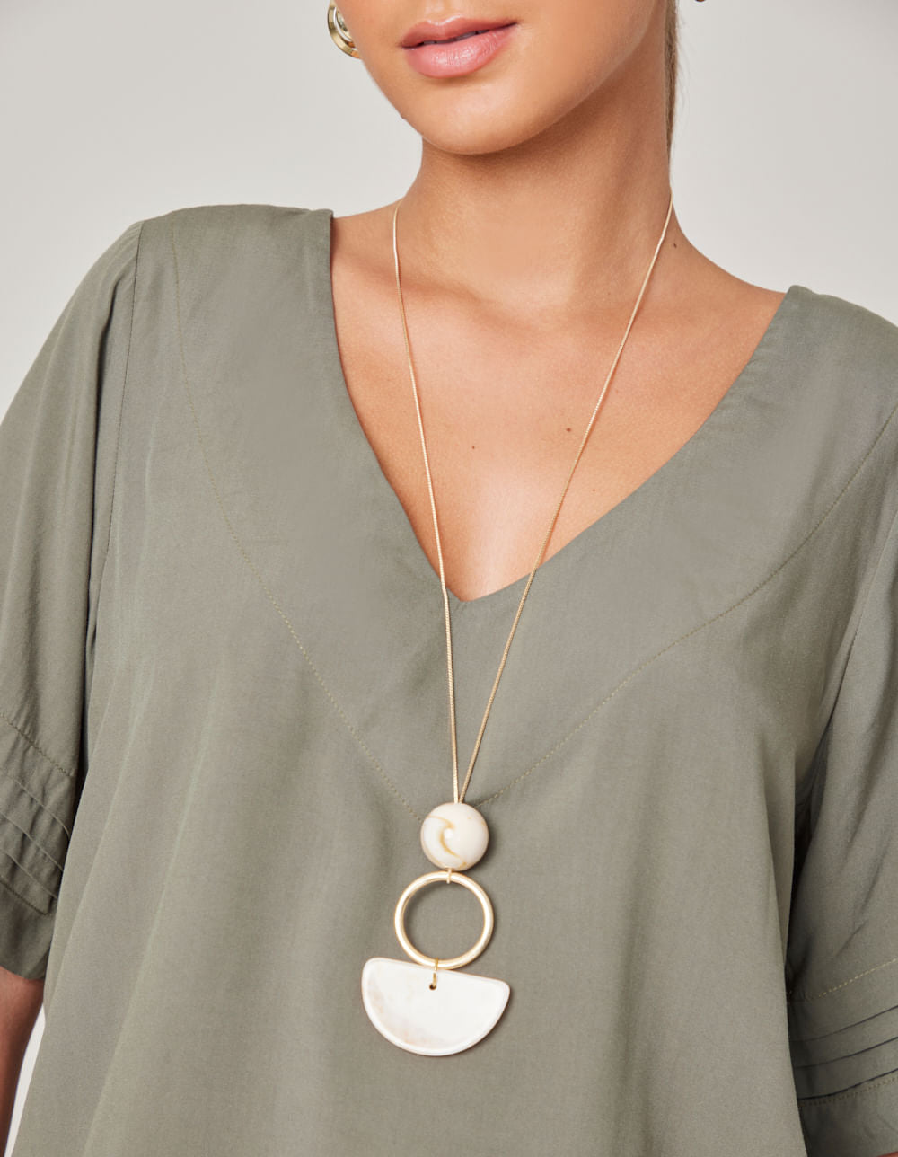 Blusa Punho Elástico - Verde Oliva