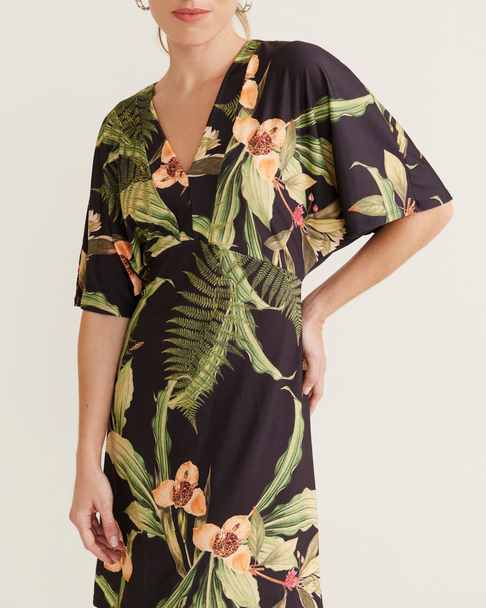 Vestido Curto Estampado Florence - Preto