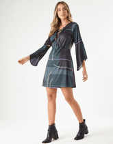 Vestido Orquidea Curto - Preto