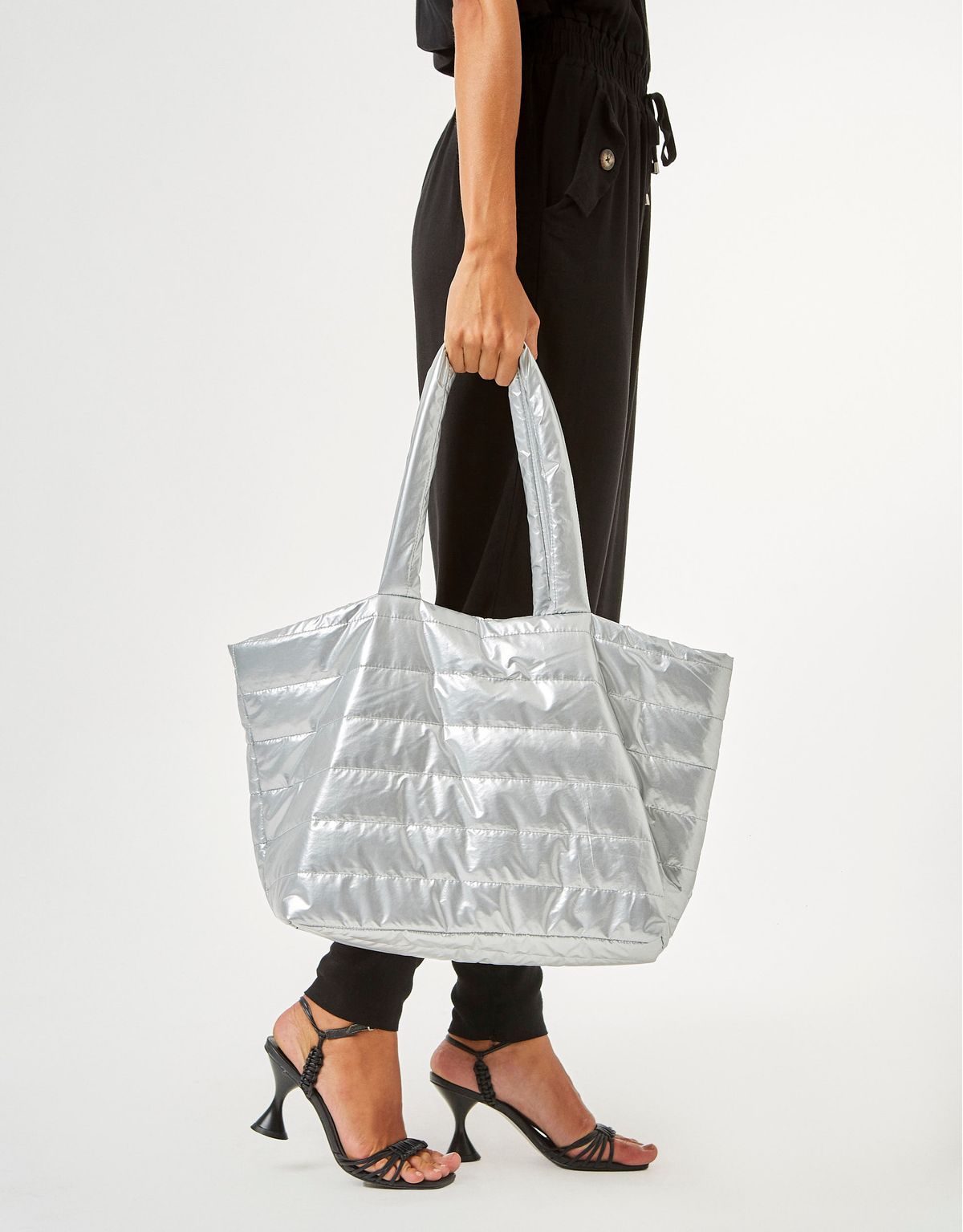 Bolsa Matelasse Metalizada - Prata