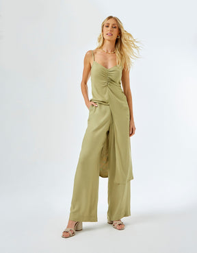 Calça Pantalona Color - Verde Oliva