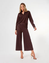 Calça Pantalona Estampado Geométrico - Preto