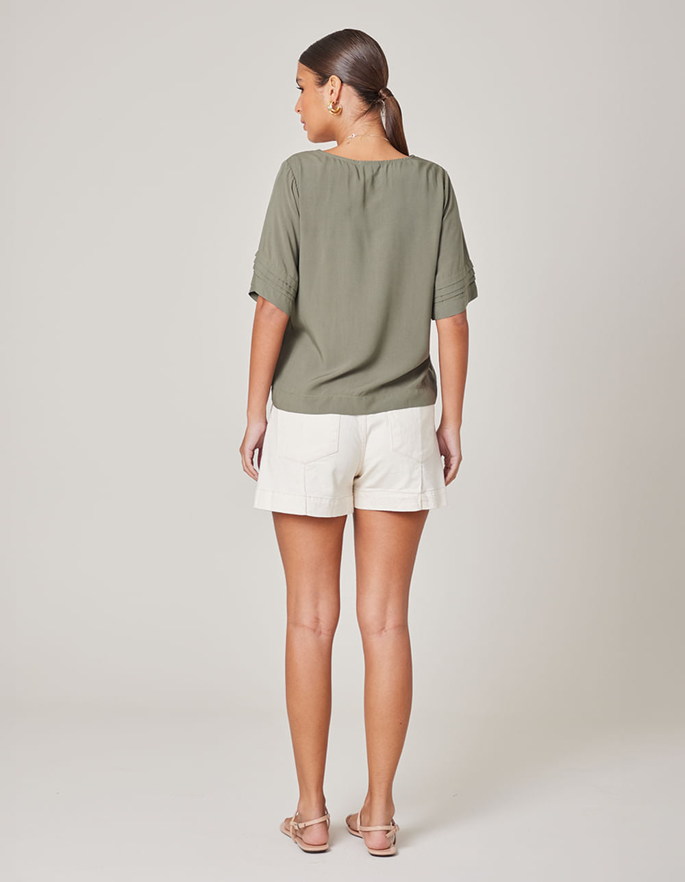 Blusa Punho Elástico - Verde Oliva