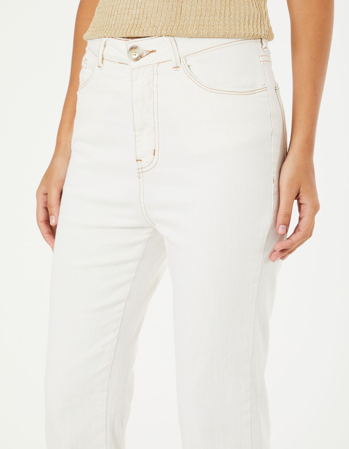 Calça Flare White Jeans - Off White