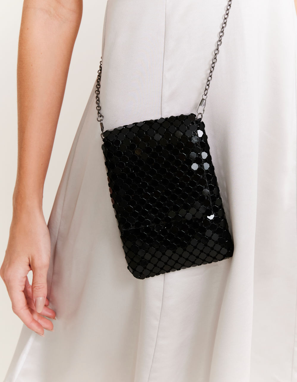 Bolsa Malha Metal - Preto