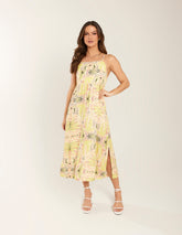 Vestido Midi Estampado Nina - Verde Lima