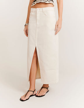 Saia Sarja Reta Fenda Frontal - Off White