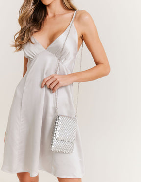 Bolsa Malha Metal - Prata