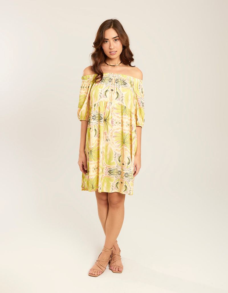 Vestido Curto Estampado Nina - Verde Lima
