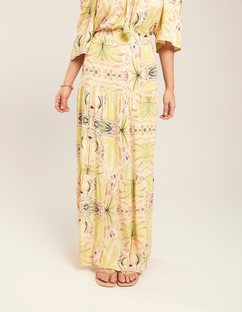 Saia Longa Estampada Nina - Verde Lima