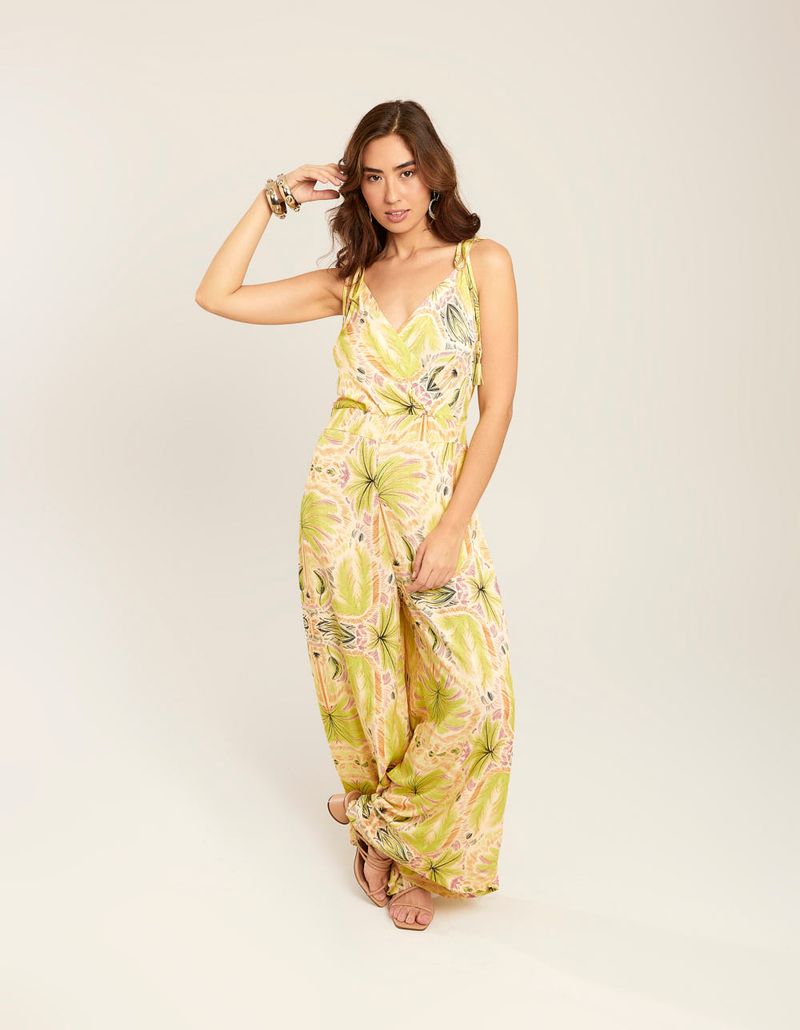 Macacão Estampado Nina - Verde Lima