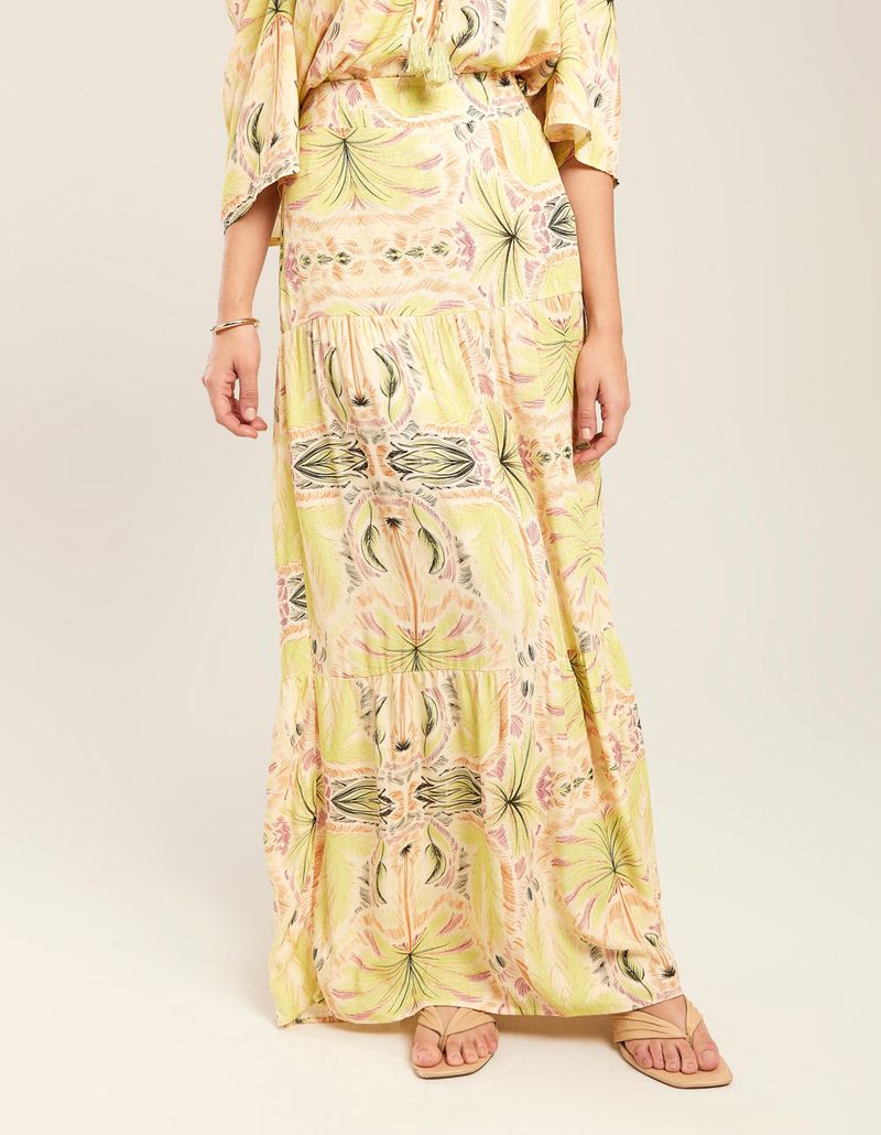 Saia Longa Estampada Nina - Verde Lima