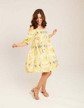 Vestido Curto Estampado Nina - Verde Lima