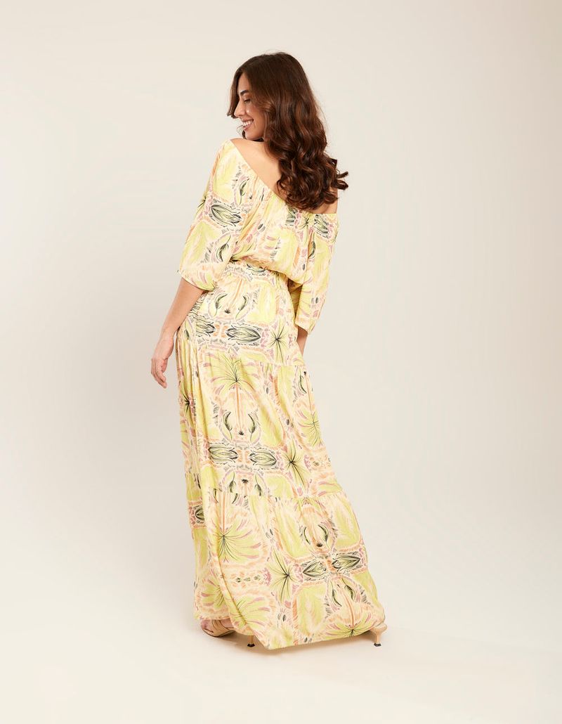Saia Longa Estampada Nina - Verde Lima