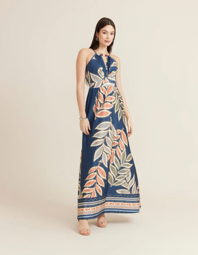 Vestido Longo Estampado Noah - Azul Jeans
