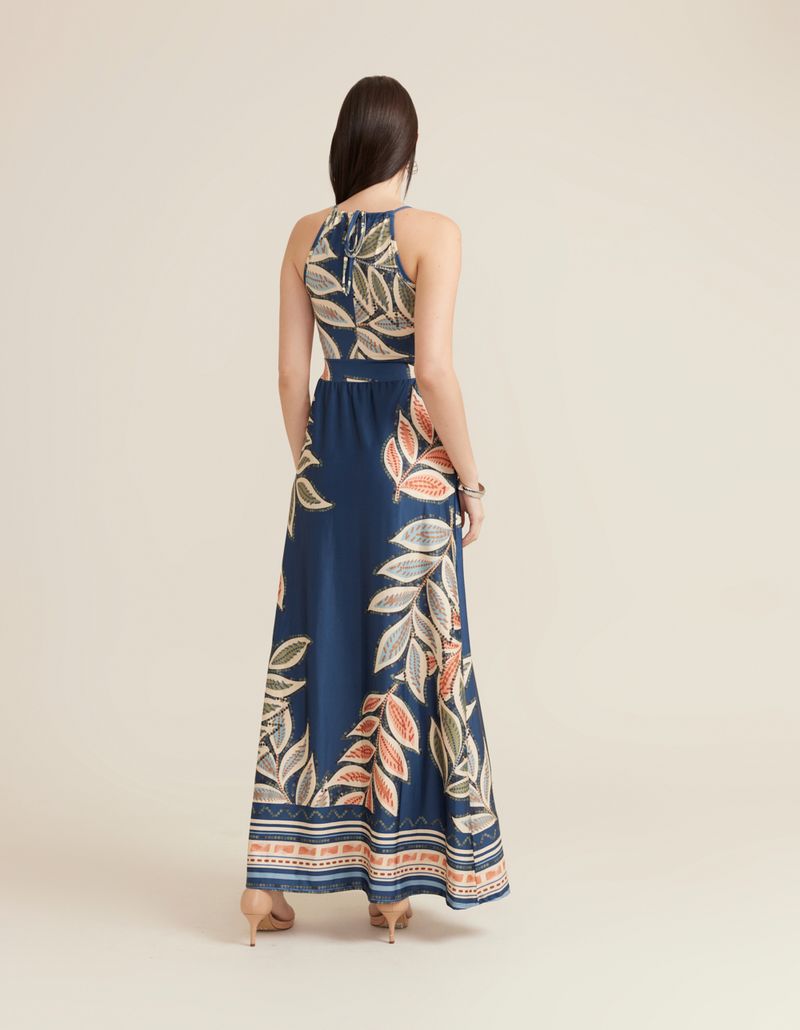Vestido Longo Estampado Noah - Azul Jeans