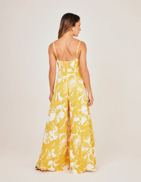 Macacão Estampado Floral Solar - Amarelo