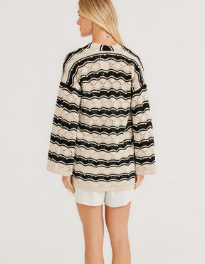 Kimono Tricot Grafismos - Areia