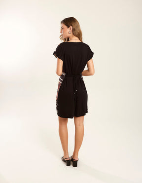Vestido Caixinha Estampado Pilar - Preto