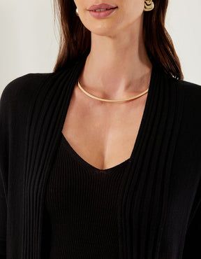Casaco Tricot Alongado - Preto