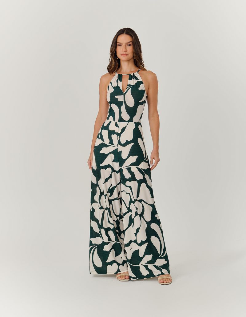 Macacao Estampado Matisse - Verde Garrafa