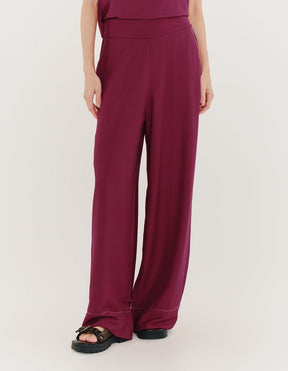 Calça Reta Cos Elastico - Vinho
