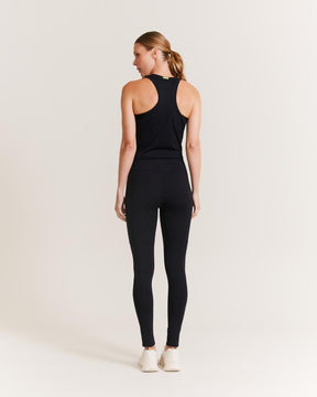 Legging Com Recorte Bolso Lateral - Preto