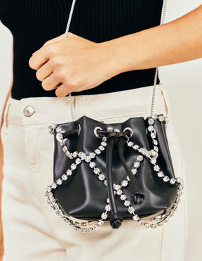 Bolsa Detalhe Strass - Preto