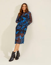 Vestido New Longo Estampado Miley - Preto
