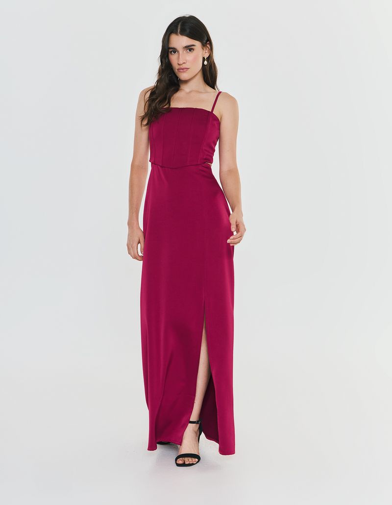 Vestido Longo Corset - Rosa Framboesa