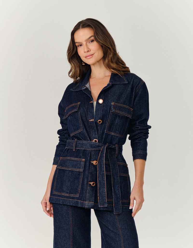 Jaqueta Jeans Basica Gola Removivel - Jeans