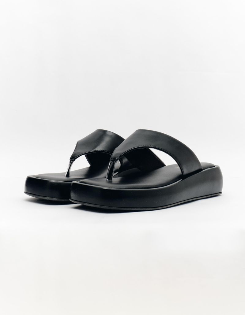 Sandalia Flat Dedo - Preto