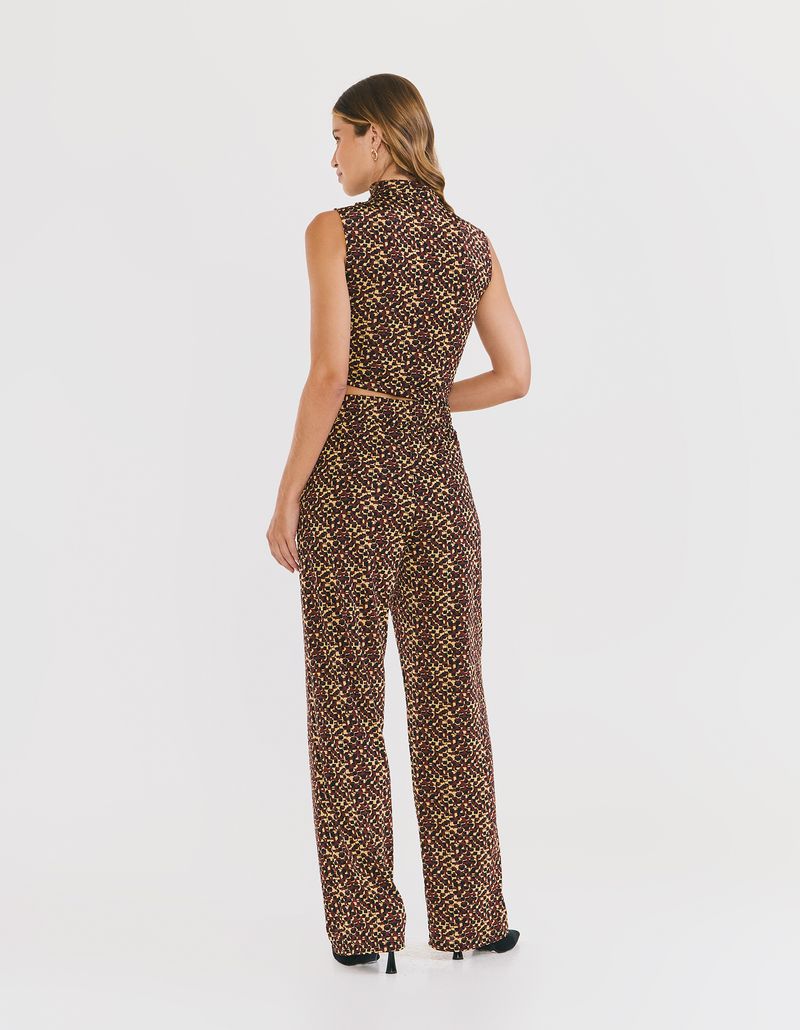 Calça Estampada Onça Pixel - Marrom