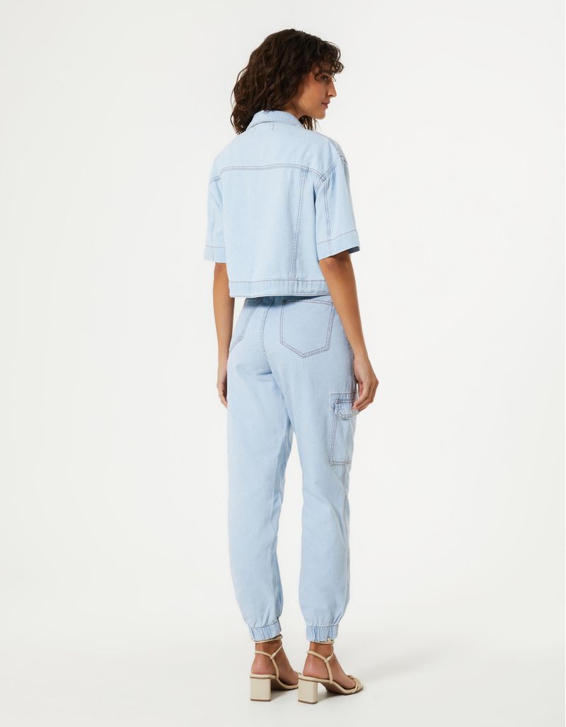 Calca Jogging Cargo - Denim Claro