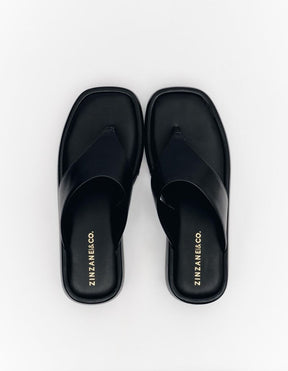 Sandalia Flat Dedo - Preto