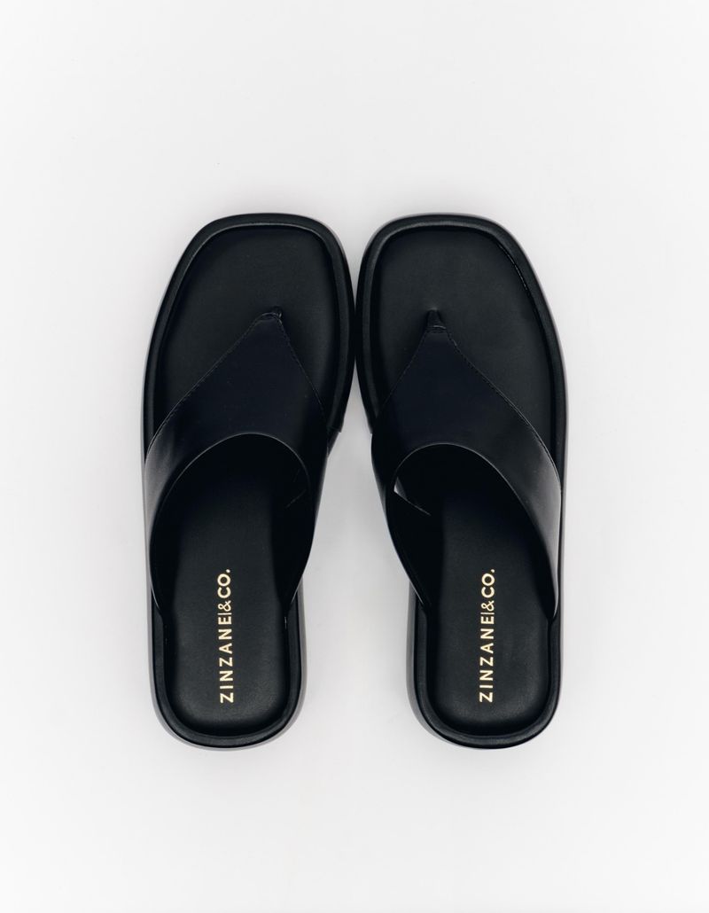 Sandalia Flat Dedo - Preto
