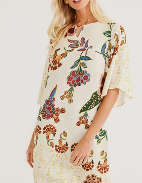 Vestido Curto Estampado Bia - Areia