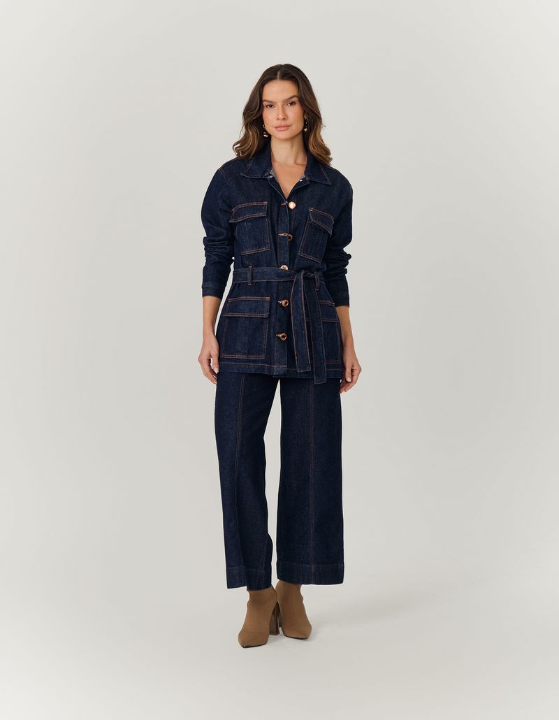 Jaqueta Jeans Basica Gola Removivel - Jeans