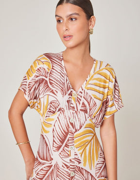 Vestido Longo Estampado Eleonor - Areia