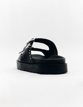Sandalia Birken Duas Fivelas Com Rebites - Preto