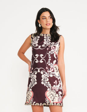 Vestido Curto Estampado Bianca - Marrom