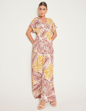 Vestido Longo Estampado Eleonor - Areia