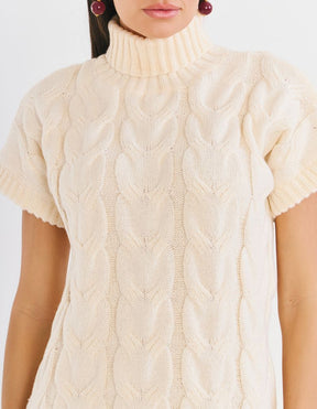 Vestido Detalhes Tranca - Bege