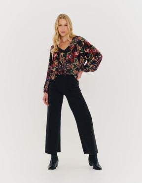 Bata Estampada Bangalore Lurex - Preto