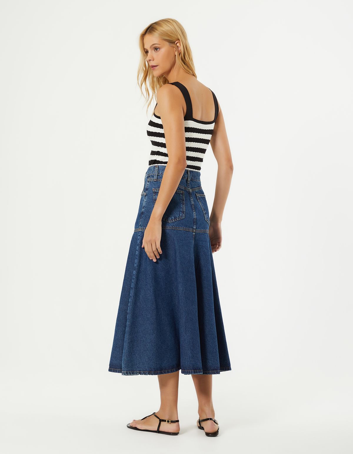 Saia Jeans Gode New Longo - Denim Medio