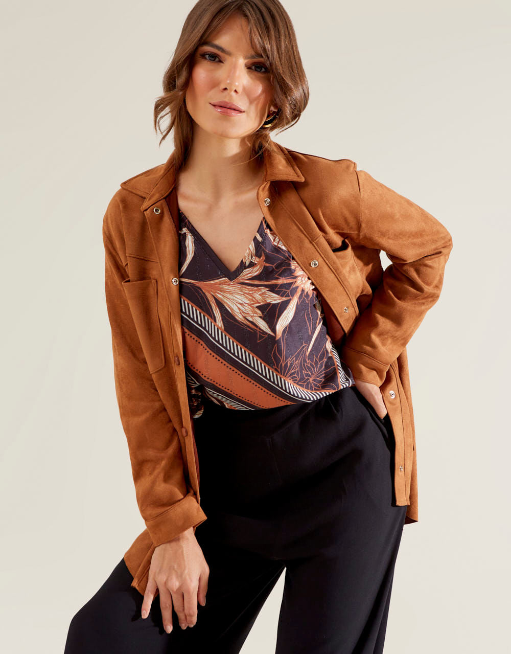 Blusa Estampada Jordana - Preto