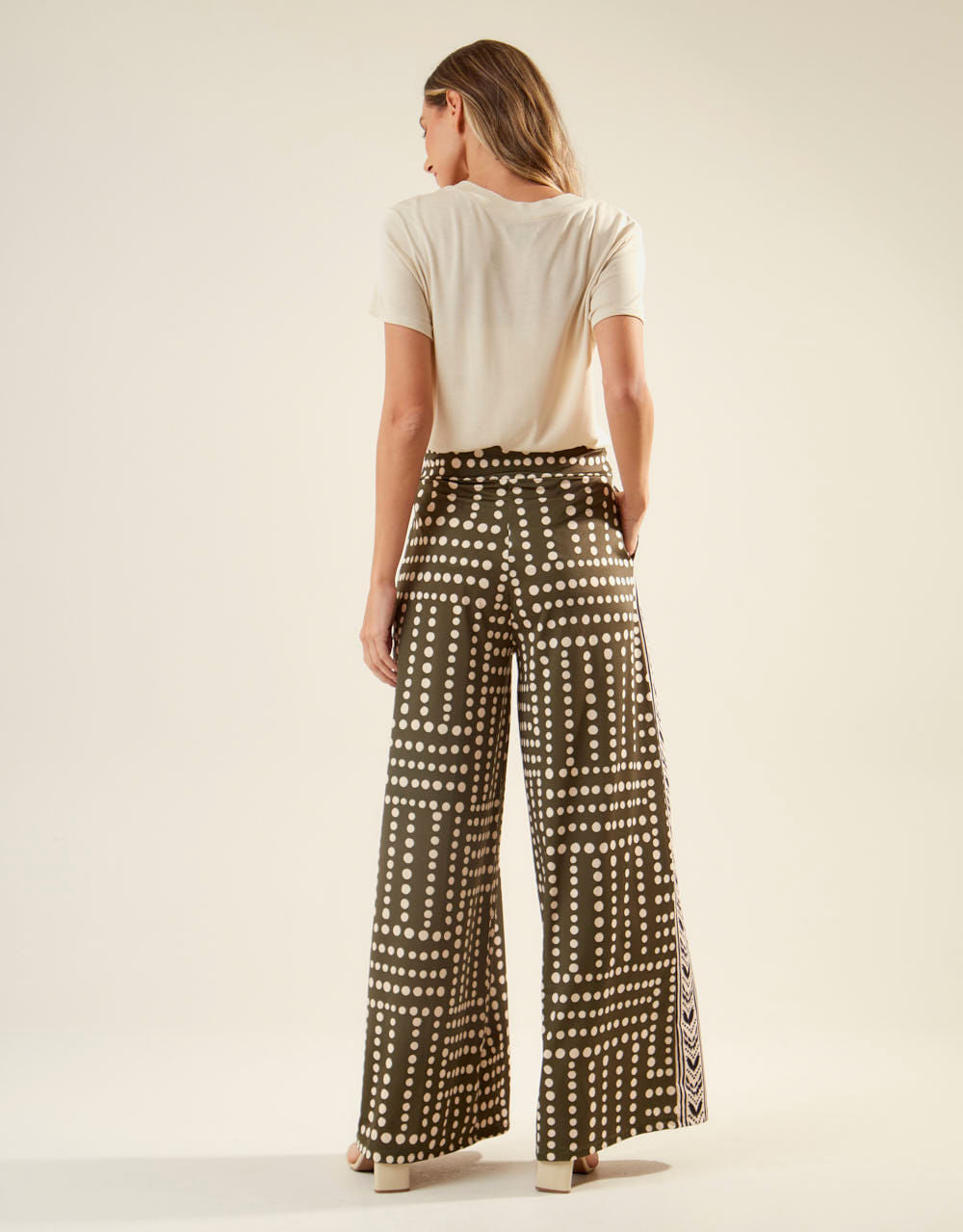 Calça Estampada Poá Duda - Verde Oliva