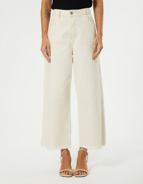 Calça Pantacourt White Jeans - Off White